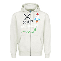Oatmeal Heather xrp to the moon Zipper Hoodie - artisFamous