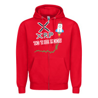 Red xrp to the moon Zipper Hoodie - artisFamous