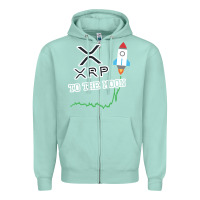 Seafoam xrp to the moon Zipper Hoodie - artisFamous