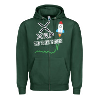 Sports Green xrp to the moon Zipper Hoodie - artisFamous
