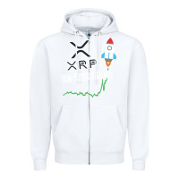 White xrp to the moon Zipper Hoodie - artisFamous