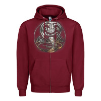 Burgundy cobra k.a.i rusted steel snake lo go graphic t shirt Zipper Hoodie - artisFamous