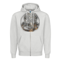 Dove Grey cobra k.a.i rusted steel snake lo go graphic t shirt Zipper Hoodie - artisFamous