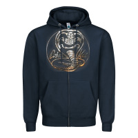 Navy cobra k.a.i rusted steel snake lo go graphic t shirt Zipper Hoodie - artisFamous