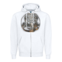 White cobra k.a.i rusted steel snake lo go graphic t shirt Zipper Hoodie - artisFamous