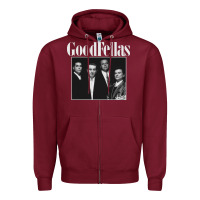Burgundy goodfellas retro Zipper Hoodie - artisFamous