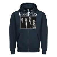 Navy goodfellas retro Zipper Hoodie - artisFamous