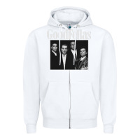 White goodfellas retro Zipper Hoodie - artisFamous