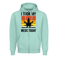 Seafoam i took my meds today Zipper Hoodie - artisFamous