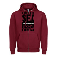 Burgundy I DON'T NEED SEX Zipper Hoodie - artisFamous