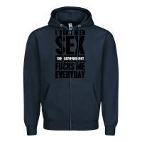 Navy I DON'T NEED SEX Zipper Hoodie - artisFamous