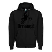 Black brraaap funny dirt bike Zipper Hoodie - artisFamous