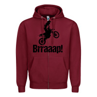 Burgundy brraaap funny dirt bike Zipper Hoodie - artisFamous