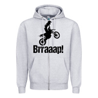 Heather Grey brraaap funny dirt bike Zipper Hoodie - artisFamous