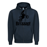 Navy brraaap funny dirt bike Zipper Hoodie - artisFamous