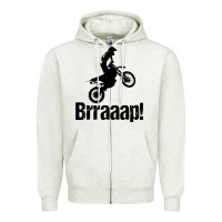 Oatmeal Heather brraaap funny dirt bike Zipper Hoodie - artisFamous