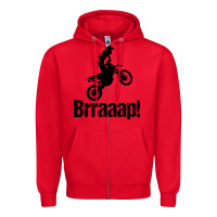 Red brraaap funny dirt bike Zipper Hoodie - artisFamous