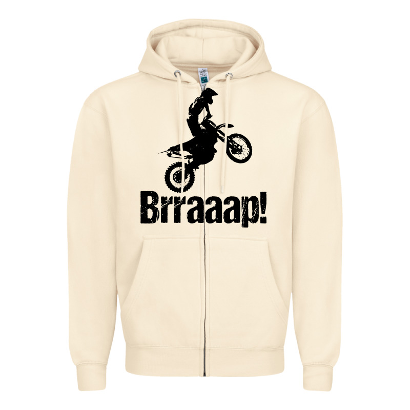 Brraaap Funny Dirt Bike Zipper Hoodie by artisFamous | Teevron