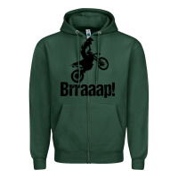 Sports Green brraaap funny dirt bike Zipper Hoodie - artisFamous