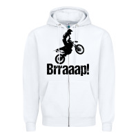 White brraaap funny dirt bike Zipper Hoodie - artisFamous