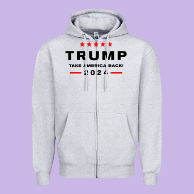 Donald Trump 2024 Take America Zipper Hoodie Designed By Artisfamous