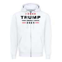 White donald trump 2024 take america Zipper Hoodie - artisFamous