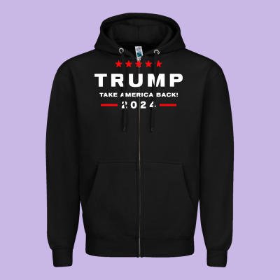 Donald Trump 2024 Take America Zipper Hoodie Designed By Artisfamous