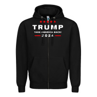 Black donald trump 2024 take america Zipper Hoodie - artisFamous