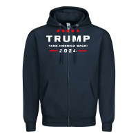 Navy donald trump 2024 take america Zipper Hoodie - artisFamous