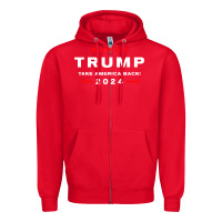 Red donald trump 2024 take america Zipper Hoodie - artisFamous