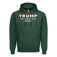 Sports Green donald trump 2024 take america Zipper Hoodie - artisFamous