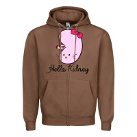 Chestnut hello kidney Zipper Hoodie - artisFamous