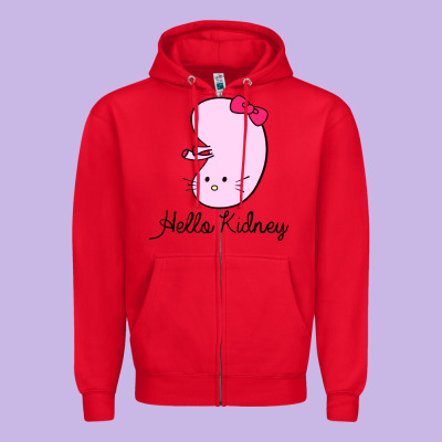Hello Kidney Zipper Hoodie Designed By Artisfamous