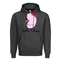 Charcoal Heather hello kidney Zipper Hoodie - artisFamous