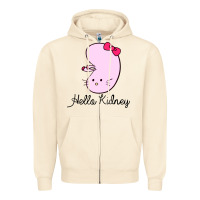 Sandshell hello kidney Zipper Hoodie - artisFamous