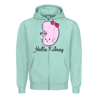 Seafoam hello kidney Zipper Hoodie - artisFamous