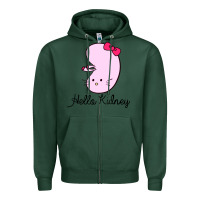 Sports Green hello kidney Zipper Hoodie - artisFamous