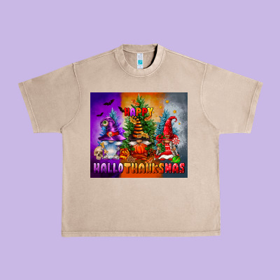 Happy Hallothanksmas Urban Heavy Tee Designed By Fadigitalartstudio