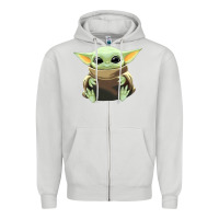 Dove Grey baby yoda Zipper Hoodie - artisFamous