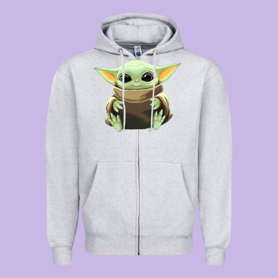 Baby Yoda Zipper Hoodie Designed By Artisfamous