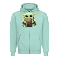 Seafoam baby yoda Zipper Hoodie - artisFamous
