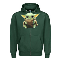 Sports Green baby yoda Zipper Hoodie - artisFamous