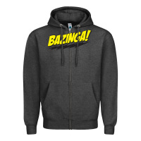 Charcoal Heather Bazinga! Zipper Hoodie - artisFamous