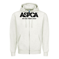 Oatmeal Heather aspca we are their voice Zipper Hoodie - artisFamous