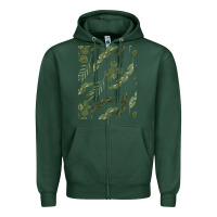 Sports Green Watercolor Eucalyptus Pattern Zipper Hoodie - artisFamous