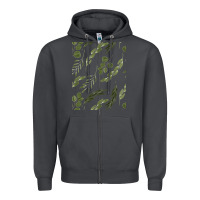 Smoke Watercolor Eucalyptus Pattern Zipper Hoodie - artisFamous