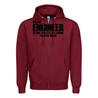 Burgundy i'm an engineering Zipper Hoodie - artisFamous