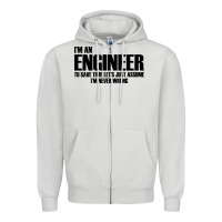 Dove Grey i'm an engineering Zipper Hoodie - artisFamous
