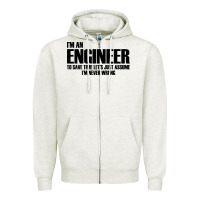 Oatmeal Heather i'm an engineering Zipper Hoodie - artisFamous