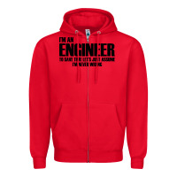 Red i'm an engineering Zipper Hoodie - artisFamous